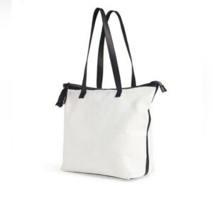 Walter Baker Carly Weekender Canvas Tote Bag Black & White NWT